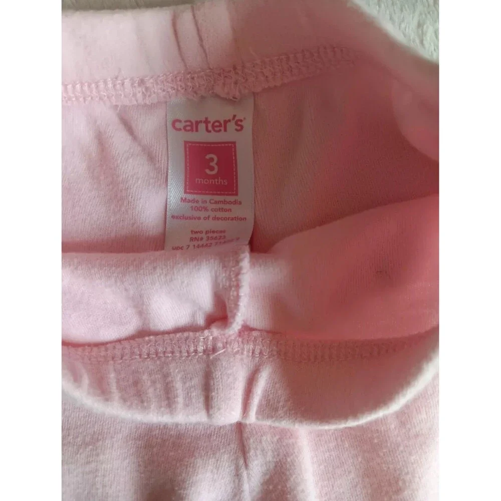 pants 3 months girls Carters Soft baby Pink Jersey Knit with Ankle Ruffles